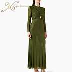long green rhinestone dress